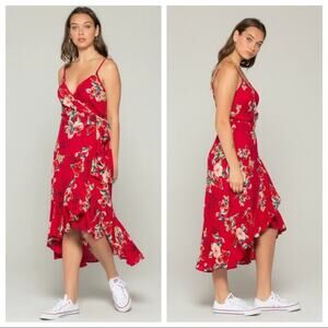 Band of Gypsies Floral Delphine Wrap Dress Size M